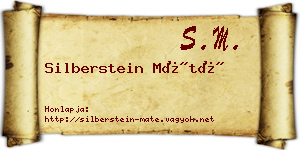 Silberstein Máté névjegykártya